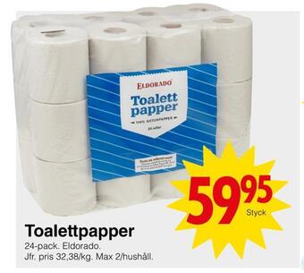 Matöppet Toalettpapper erbjuda