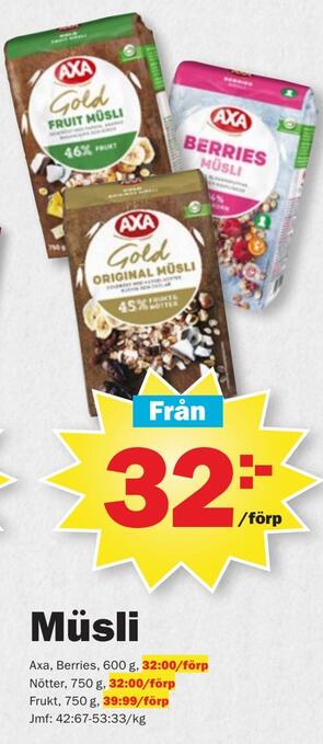 Pekås Müsli erbjuda