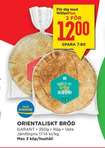 Willys Hemma Orientaliskt bröd erbjuda