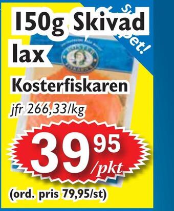 T-jarlen 150g skivad lax erbjuda
