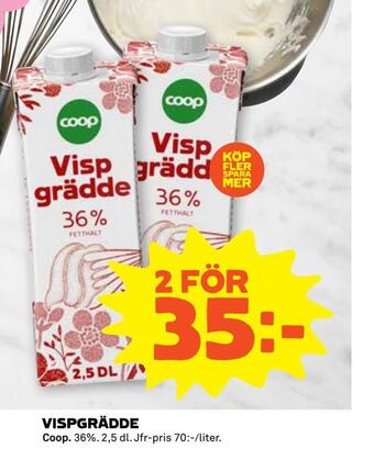 Coop Extra Vispgrädde erbjuda