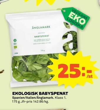 Stora Coop Ekologisk babyspenat erbjuda