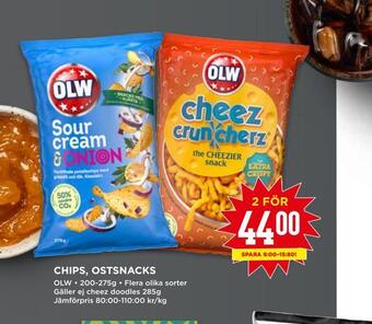 Willys Chips, ostsnacks erbjuda