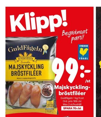 City Gross Guldfågeln kycklingbröstfilé erbjuda