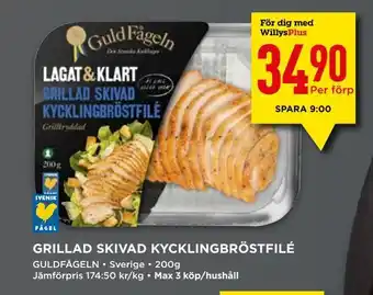Willys Grillad skivad kycklingbröstfilé erbjuda