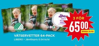 Willys Våtservetter 64-pack erbjuda