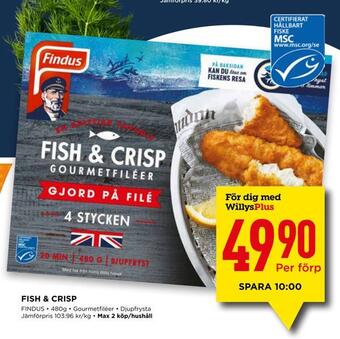 Willys Fish & crisp erbjuda