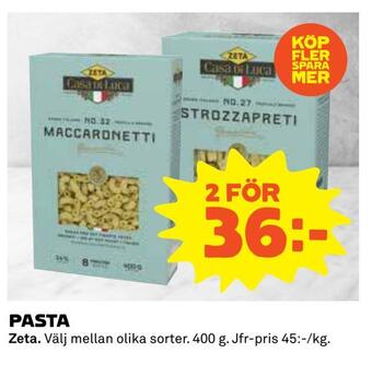 Coop Pasta erbjuda