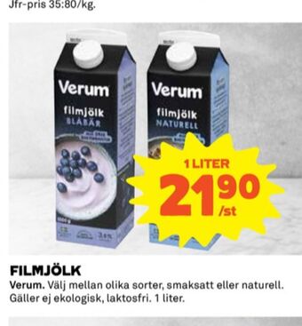 Coop Verum filmjölk erbjuda