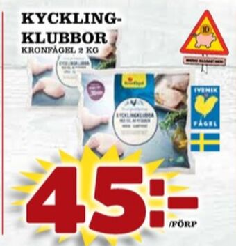 Matdax Kronfågel kycklingklubbor erbjuda