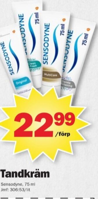 Pekås Sensodyne tandkräm erbjuda