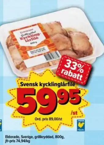 Östenssons Eldorado Svensk Kycklinglårfilé 800g erbjuda