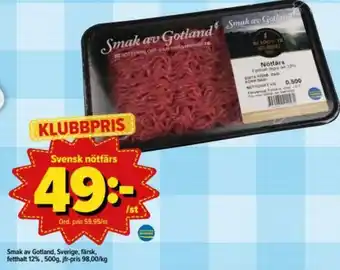 Östenssons Smak av Gotland Svensk nötfärs 500g erbjuda