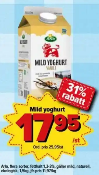 Östenssons Arla Mild yoghurt 1,5kg erbjuda