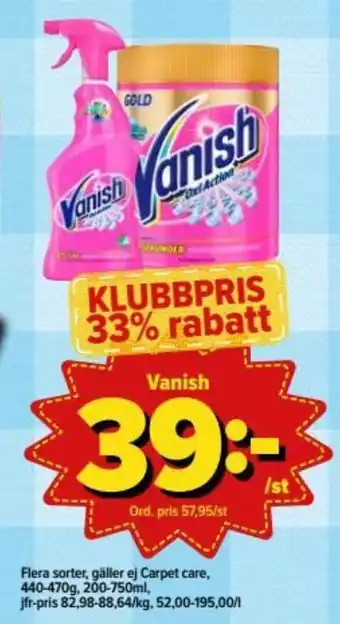 Östenssons Vanish flera sorter 440-470g/200-750ml erbjuda