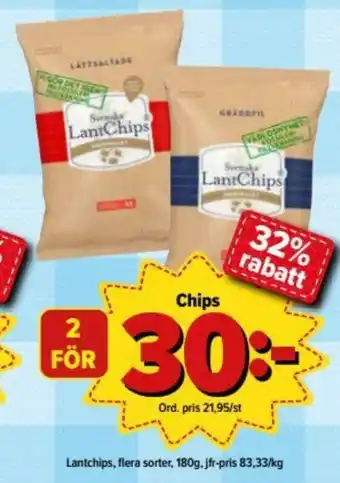 Östenssons LantChips Chips 180g erbjuda