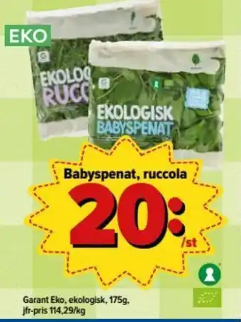 Garant Eko Babyspenat, rucola 175g