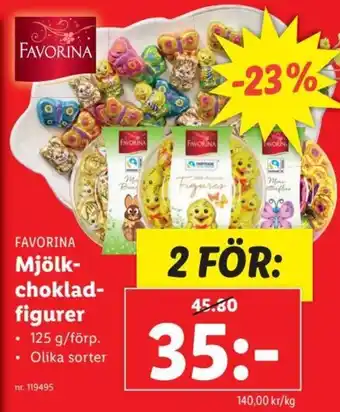 Lidl Favorina Mjölk Choklad Figurer erbjuda
