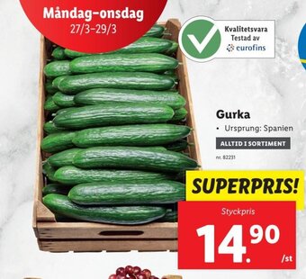 Lidl Gurka erbjuda