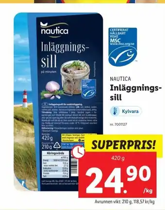 Lidl Nautica Inläggnings-sill erbjuda