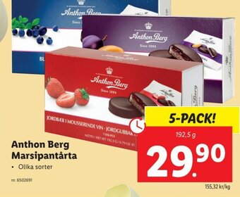 Lidl Anthon Berg Marsipantårta erbjuda