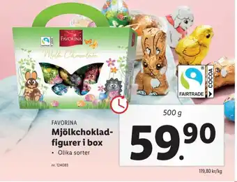 Lidl Favorina Mjölkchoklad Figurer i Box erbjuda