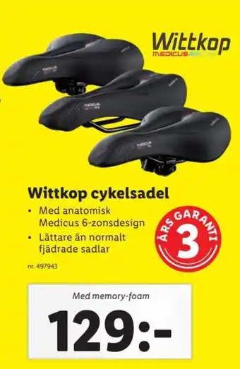 Lidl Wittkop Cykelsadel erbjuda