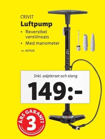 Lidl Crivit Luftpump erbjuda