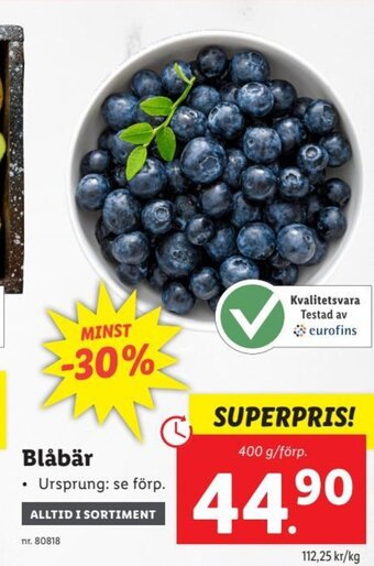 Lidl Blåbär erbjuda