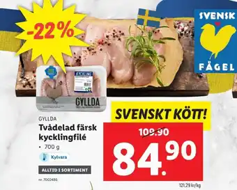 Lidl Gyllda Tvådelad Färsk Kycklingfilé erbjuda