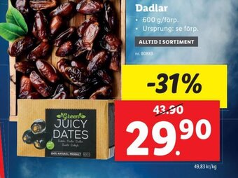Lidl Dadlar erbjuda