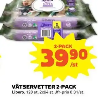 Coop Våtservetter 2-pack Libero erbjuda