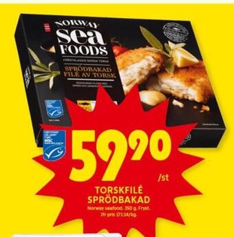 ICA Kvantum Torskfilé Sprödbakad erbjuda
