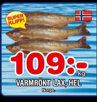 Nya Pulsen Varmrökt lax, hel erbjuda