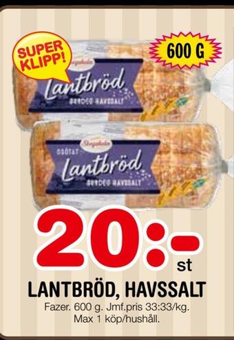 Nya Pulsen Lantbröd, havssalt erbjuda