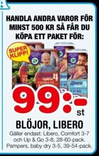 Nya Pulsen Blöjor, Libero erbjuda