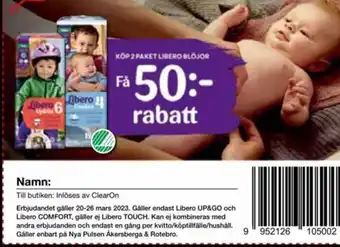 Nya Pulsen Köp 2 Paket Libero Blöjor erbjuda