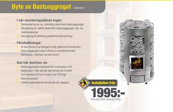 Bauhaus Byte Av Bastuaggregat erbjuda