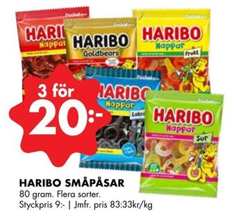 ÖoB Haribo småpåsar erbjuda
