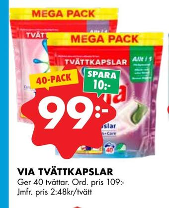 ÖoB Via tvättkapslar erbjuda