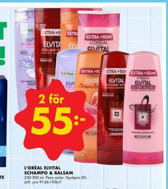 ÖoB L'oréal elvital schampo & balsam erbjuda