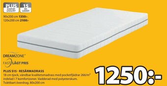 JYSK Dreamzone Plus S15 - Resårmadrass 80x200cm erbjuda