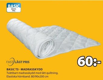 JYSK Fast Lågt Pris Basic T5 - Madrasskydd 80/90x200cm erbjuda