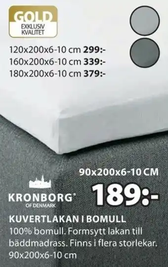 JYSK Kronborg Kuvertlakan I Bomull 90x200x6-10cm erbjuda