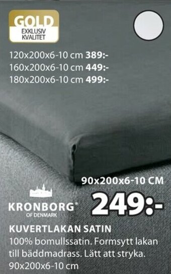 JYSK Kronborg Kuvertlakan Satin 90x200x6-10cm erbjuda