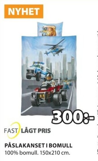 JYSK Fast Lågt Pris Påslakanset I Bomull 150x210cm erbjuda