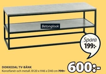 JYSK Dokkedal TV-Bänk B120 x H46 x D40cm erbjuda