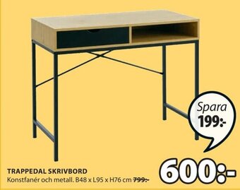 JYSK Trappedal Skrivbord B48 x L95 x H76cm erbjuda