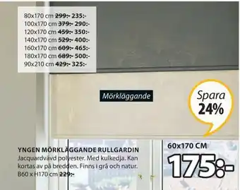 JYSK Yngen Mörkläggande Rullgardin B60 x H170cm erbjuda