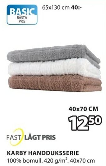 JYSK Fast Lågt Pris Karby Handduksserie 40x70cm erbjuda